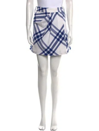 Pre-owned Burberry Wool Mini Skirt In White