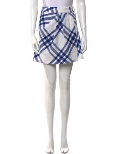 Pre-owned Burberry Wool Mini Skirt In White