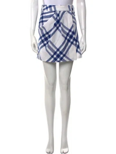 Pre-owned Burberry Wool Mini Skirt In White