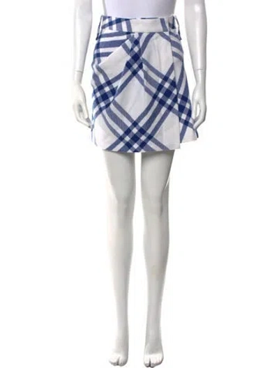 Pre-owned Burberry Wool Mini Skirt In White