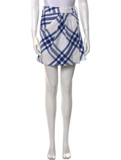 Pre-owned Burberry Wool Mini Skirt In White