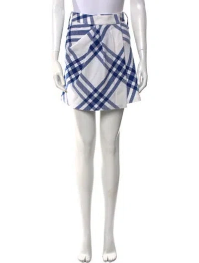 Pre-owned Burberry Wool Mini Skirt In White