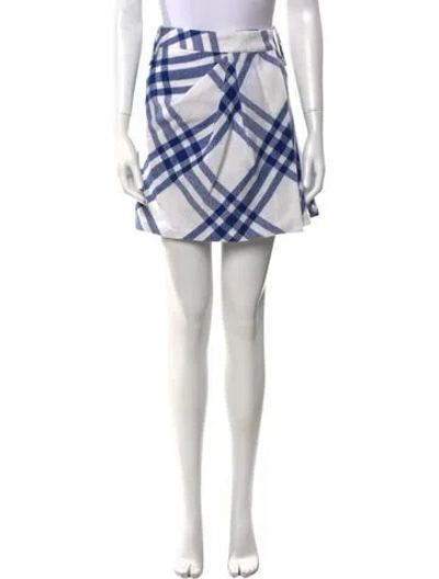 Pre-owned Burberry Wool Mini Skirt In White