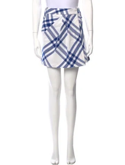 Pre-owned Burberry Wool Mini Skirt In White