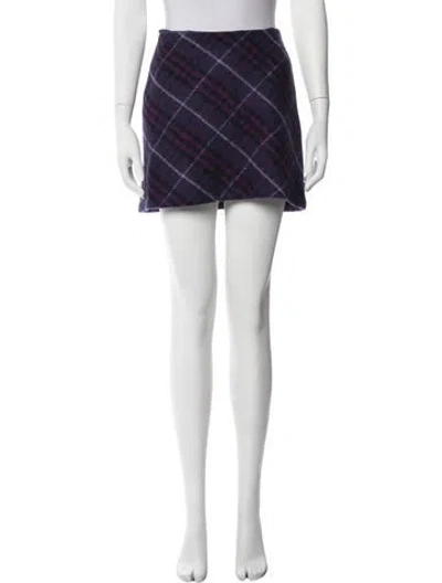 Pre-owned Burberry Wool Mini Skirt In White
