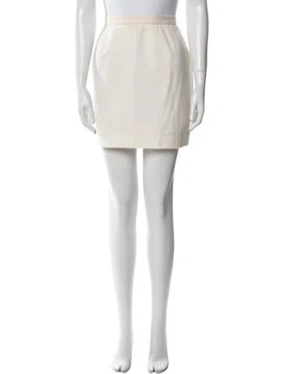 Pre-owned Burberry Wool Mini Skirt In Yellow