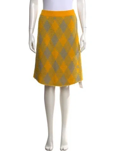 Pre-owned Burberry Wool Mini Skirt In Yellow