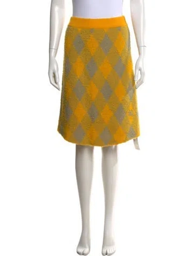 Pre-owned Burberry Wool Mini Skirt In Yellow