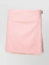 Burberry Wool Miniskirt With Buckle And Fringed Hem