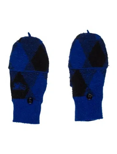 Pre-owned Burberry Wool Mittens In Blue