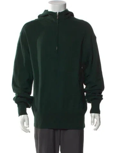Pre-owned Burberry Wool Mock Neck Cardigan In Green