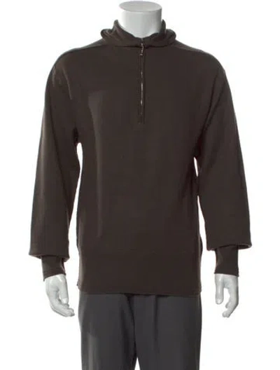 Pre-owned Burberry Wool Mock Neck Polo Sweater In Brown