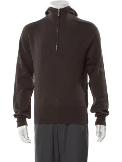 Pre-owned Burberry Wool Mock Neck Polo Sweater In Brown