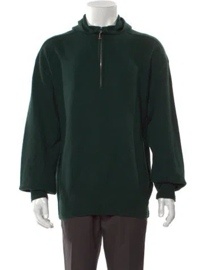 Pre-owned Burberry Wool Mock Neck Polo Sweater In Green