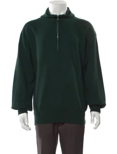 Pre-owned Burberry Wool Mock Neck Polo Sweater W/ Tags In Green