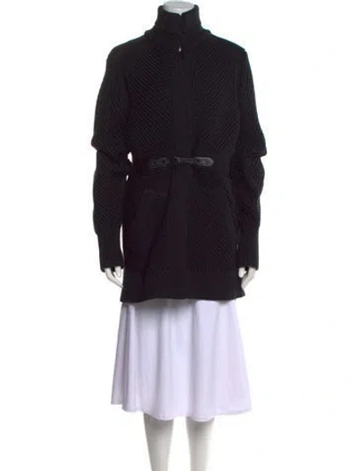 Pre-owned Burberry Wool Mock Neck Sweater In Black