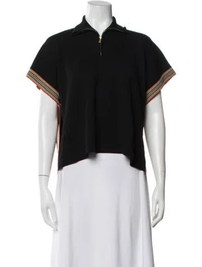 Pre-owned Burberry Wool Mock Neck Sweater In Black