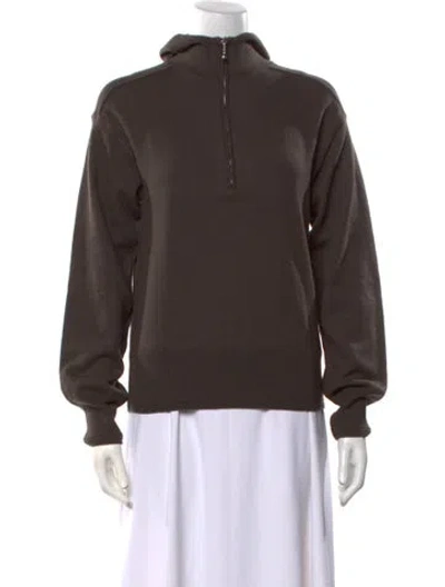 Pre-owned Burberry Wool Mock Neck Sweater In Brown