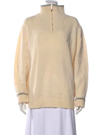 Pre-owned Burberry Wool Mock Neck Sweater In Neutrals