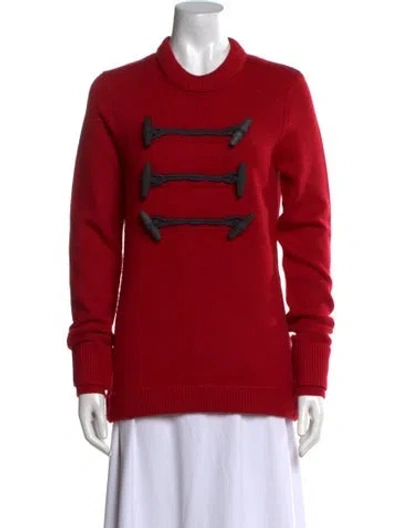 Pre-owned Burberry Wool Mock Neck Sweatshirt In Red