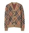 BURBERRY WOOL-MOHAIR CHECK CARDIGAN
