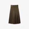 Burberry Wool Mohair Maxi Kilt In Kindle Melange