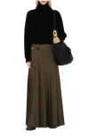 Shop Burberry Wool Mohair Maxi Kilt