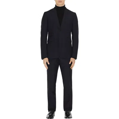Burberry Wool Mohair Tailored Jacket In Navy