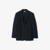 Burberry Tailored Wool Mohair Jacket For Men In Navy
