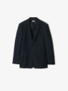 Burberry Tailored Wool Mohair Jacket For Men In Navy