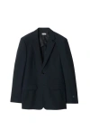 Burberry Tailored Wool Mohair Jacket For Men In Navy