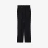 Burberry Suit Pants In Navy Blue Wool. Straight-leg Cut. Zippered Closure And Belt Clip. In Black