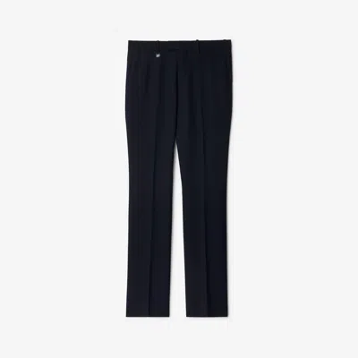 Burberry Wool Mohair Tailored Trousers In Navy