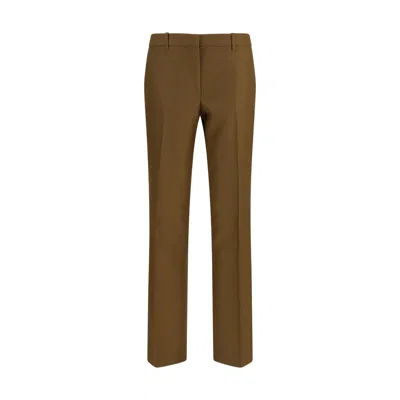 Burberry Wool Mohair Twill Trousers In Brown