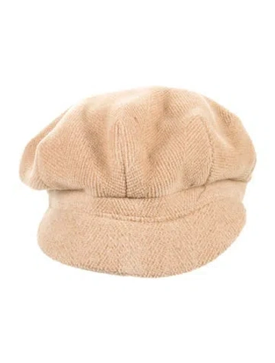 Pre-owned Burberry Wool Newsboy Cap In Brown