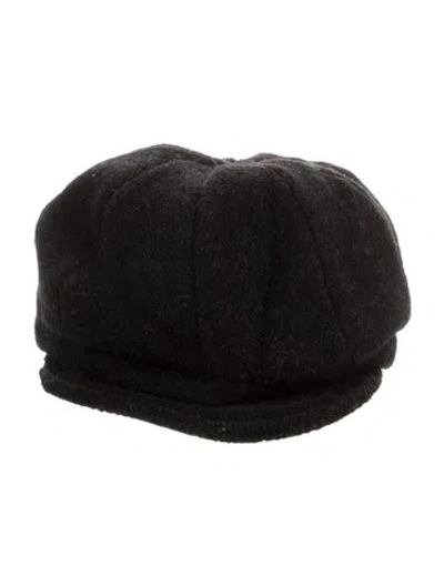 Pre-owned Burberry Wool Newsboy Hat In Black