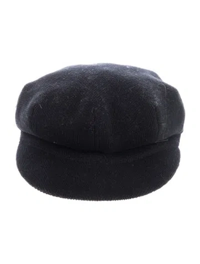 Pre-owned Burberry Wool Newsboy Hat In Black