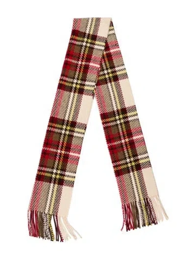 Pre-owned Burberry Wool Nova Check Pattern Scarf In Neutral