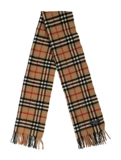 Pre-owned Burberry Wool Nova Check Pattern Scarf In Neutral