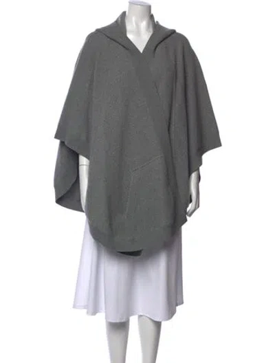 Pre-owned Burberry Wool Open Front Sweater In Grey