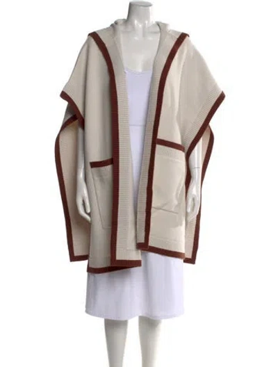 Pre-owned Burberry Wool Open Front Sweater In Neutral