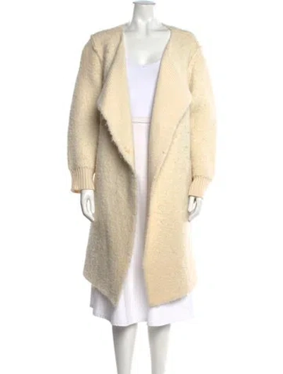 Pre-owned Burberry Wool Open Front Sweater In Neutrals