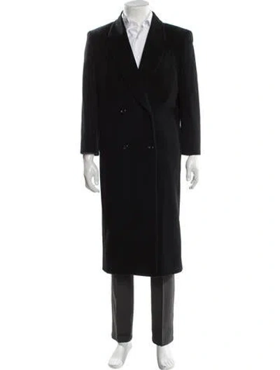 Pre-owned Burberry Wool Overcoat In Black