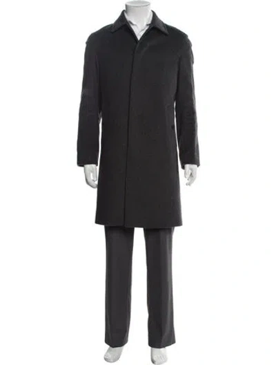 Pre-owned Burberry Wool Overcoat In Gray