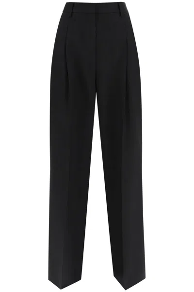 Burberry Wool Pants With Darts In Nero