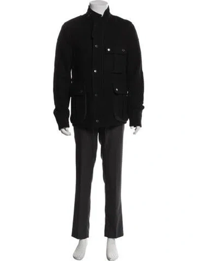 Pre-owned Burberry Wool Parka In Black