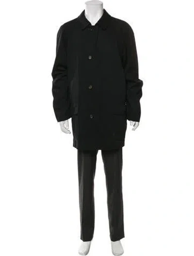 Pre-owned Burberry Wool Parka In Black