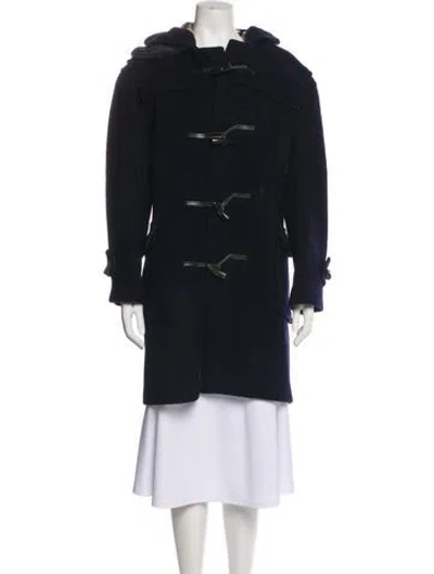 Pre-owned Burberry Wool Parka In Blue