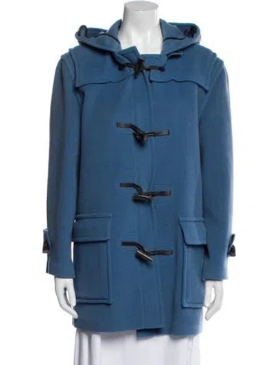 Pre-owned Burberry Wool Parka In Blue