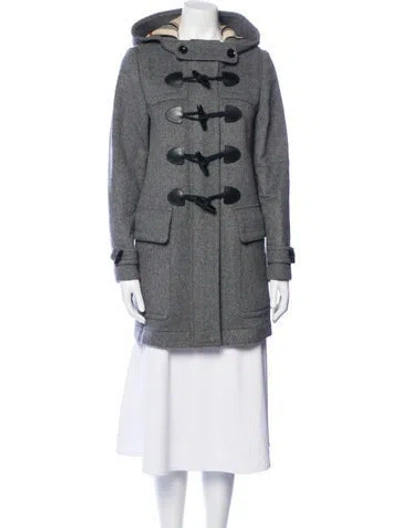 Pre-owned Burberry Wool Parka In Gray
